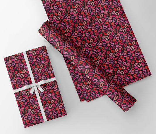 Lipstick Kisses Wrapping Paper