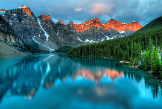 Sunset at Moraine Lake