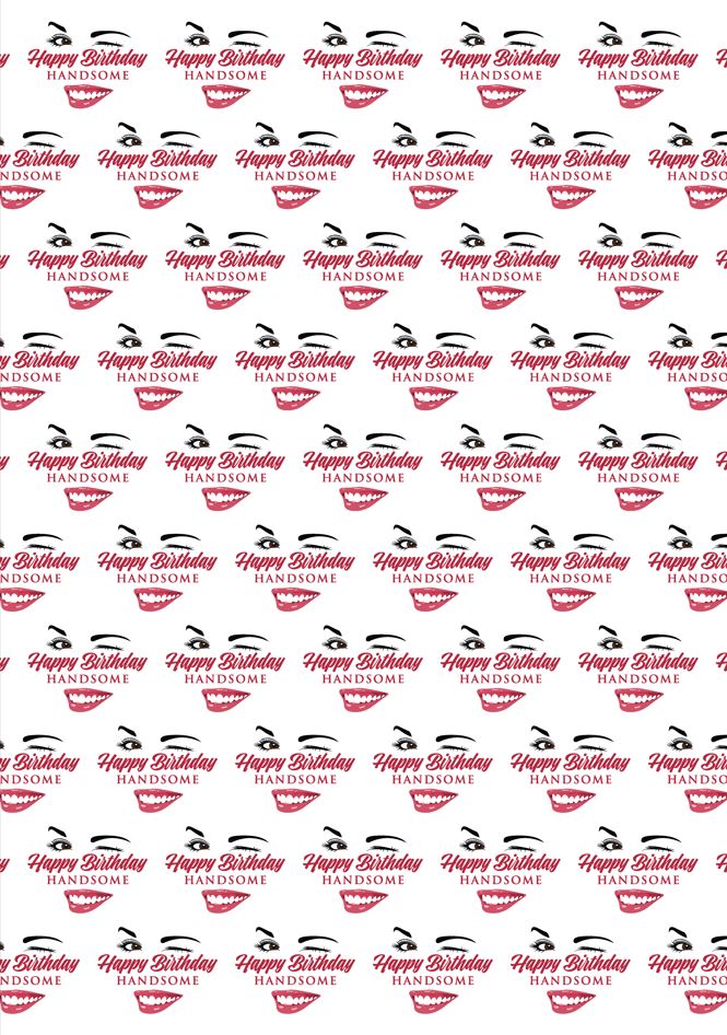 Winking Happy Birthday Handsome Wrapping Paper