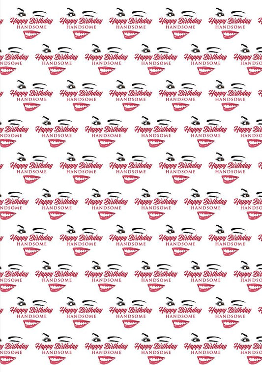 Winking Happy Birthday Handsome Wrapping Paper