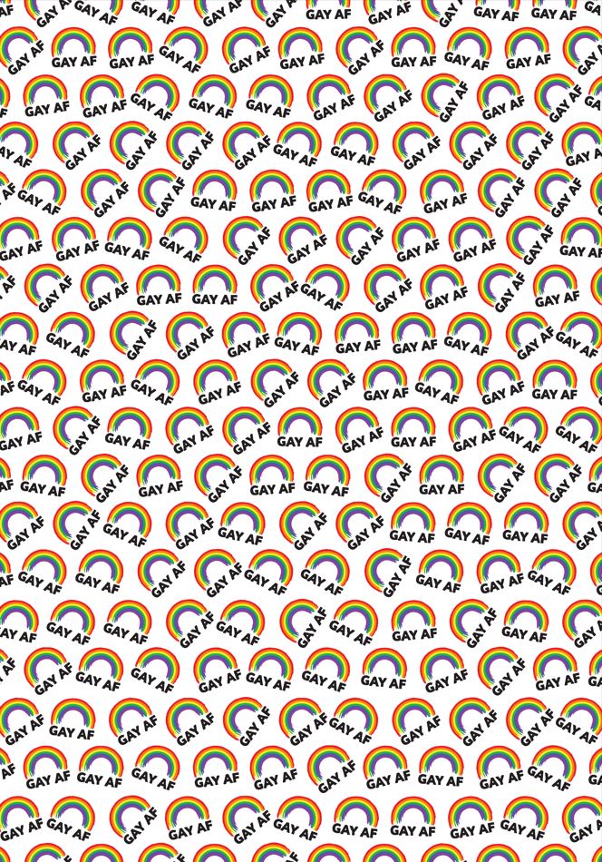 GAY AF Rainbow Wrapping Paper