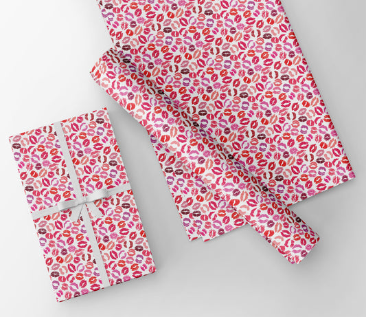 Lipstick Kisses Wrapping Paper